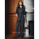 morningcoco old money style dark gray striped shirt women's spring and autumn design sense commuting trousers suit shirt
