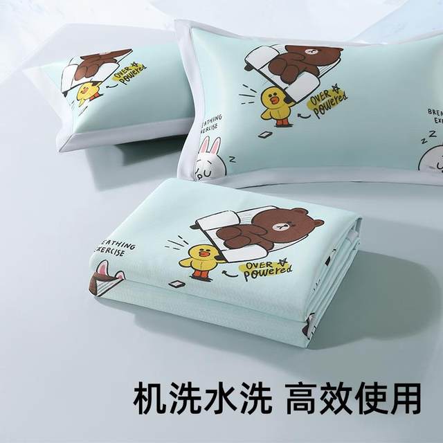 
Summer mat 2025 new cooling mat mat cartoon children's single dormitory type A maternal and infant machine washable quick-drying ice silk mat