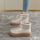 Zhao Lusi's same style snow boots for women 2025 winter plus velvet thickened warm cotton shoes women's waterproof anti-slip short boots