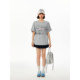 AGOH original hand -painted rabbit pattern casual loose couple round neck short -sleeved daily versatile gray T -shirt top