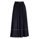 La Chapelle's new spring 2025 loose A-line mid-length over-knee pleated skirt for women