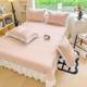 
Category A maternal and infant grade ice silk ice bean mat three-piece set bed cover bed skirt summer soft mat summer bed sheet pink