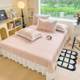 
Category A maternal and infant grade ice silk ice bean mat three-piece set bed cover bed skirt summer soft mat summer bed sheet pink