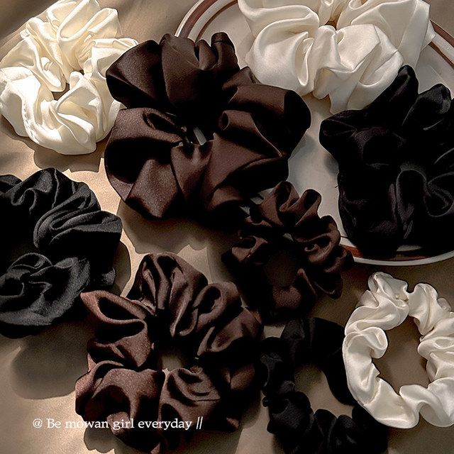 French style ~ Satin ins large intestine hair tie girly temperament sweet female autumn and winter hair tie Korean hair accessories