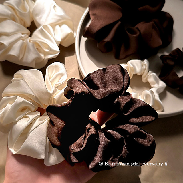 French style ~ Satin ins large intestine hair tie girly temperament sweet female autumn and winter hair tie Korean hair accessories