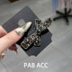 Korean light luxury high-end gun black hollow bow shiny rhinestone duckbill clip exquisite bangs side hair clip