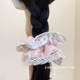 Sweet pink bow lace head rope hair rope Korean girl lace floral large intestine cute hair loop hair accessories