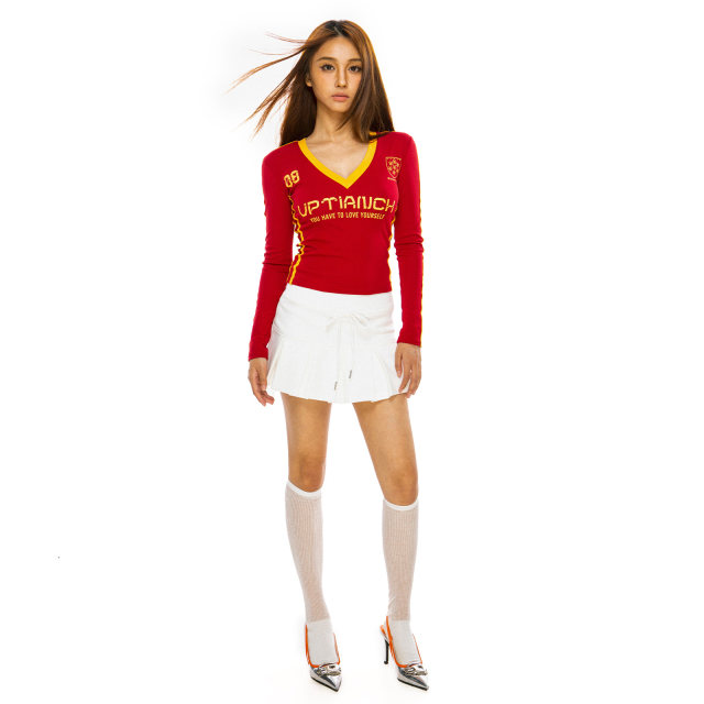 FILIRILI American sports and casual skirt short skirt autumn new hot girl pleated A-line skirt drawstring
