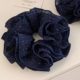 Allow me to dazzle ~ Zhao Lusi's same style Korean style navy blue plaid four-layer large intestine hair ring hair rope ball hair accessories
