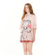 
ANDREA MARTIN2025 summer new cartoon printed short-sleeved T-shirt for women round neck loose pink top