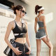NZNZ summer contrast color cross-back suspender vest sports bra shorts yoga suit women's fitness casual hot pants
