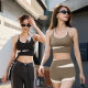 NZNZ summer contrast color cross-back suspender vest sports bra shorts yoga suit women's fitness casual hot pants

