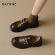 Daphne British style black loafers for women 2025 new thick-soled thick heels to enhance spring leather shoes without tiring