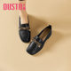Dadong loafers women's 2025 autumn new style sweet bow square heel covers small leather shoes low heel women's shoes 1216