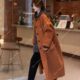24015 European version three-dimensional 3D large pocket cloak wool coat long custom versatile fashion long coat for women
