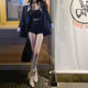 Black high -waisted suit short pants women in autumn and winter wearing small white American hot girl tight bottoming base bag hip hot pants
