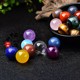 Natural wafer ball 2cm ornaments white purple powder yellow -red crystal original stone home office DIY children's handmade jewelry