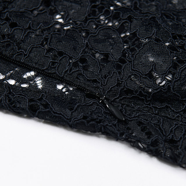
Mandesey suspender lace dress for women 2025 summer new design French small black lace dress stacked