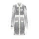 Mandes French Little Flavor Polo Collar Dress 2025 Autumn New Long Sleeve Black and White Striped Mid-Long Skirt