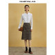 Mandesy stretch retro plaid skirt for women 2025 summer new style light mature style slit straight hip wrapping midi skirt