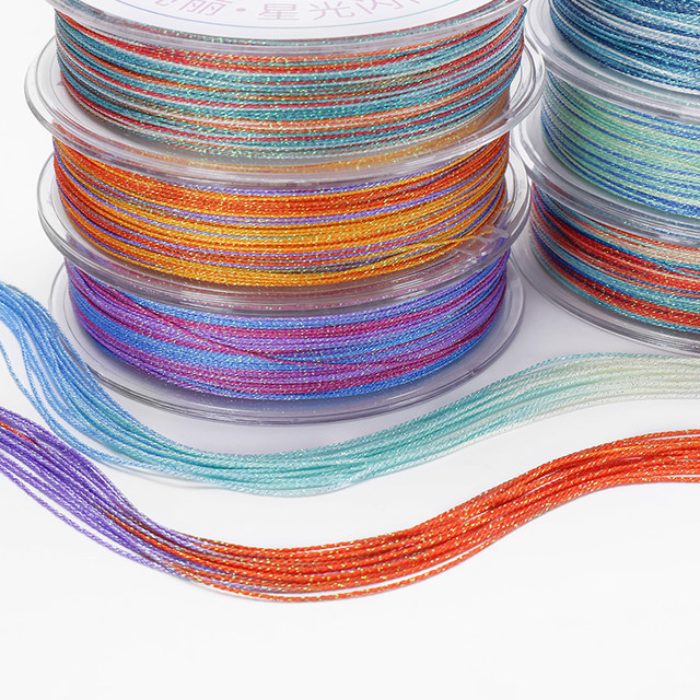 
9-strand gradient starry sky line high-end segment dyed strand hand-woven colorful dragon scale hand rope DIY necklace strap key