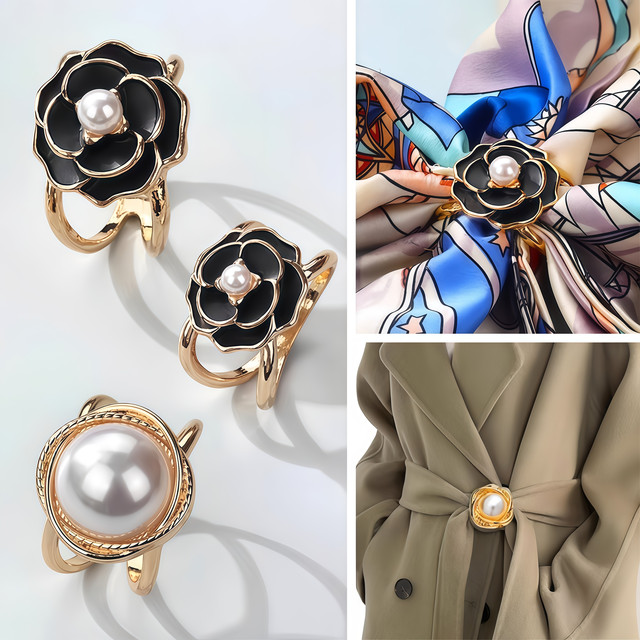 2025 new waist buckle artifact coat brooch scarf buckle windbreaker belt knotted buckle streamer fixed high-end scarf