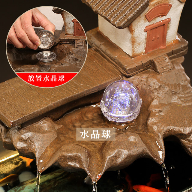 Water polo rockery, flowing water fountain, fish tank, bonsai ornaments, accessories, glass ball, crystal ball, ice crack ball, rotating ball