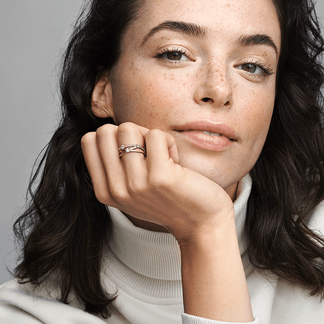 Pandora Pandora Ole Shine Three Rings Rose Gold Three Layers Overlapping