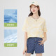ZH Huili Goose Yellow Shoulder T-shirt 2025 Summer New Style All-match tie-dye fashionable loose short-sleeved women's top