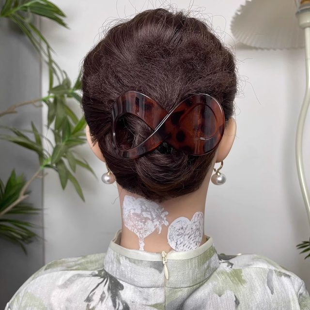 Simple and versatile leopard print 8-shaped hair clip on the back of the head without hurting the head duckbill clip matte hair clip hair clip hair clip