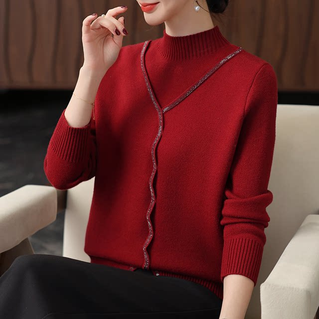 Yanying mother's winter fake two-piece fleece bottoming shirt