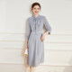 White Deer temperament, commuting OL wind shirt skirt 2025 spring long sleeves led the dress in the dress in the dress
