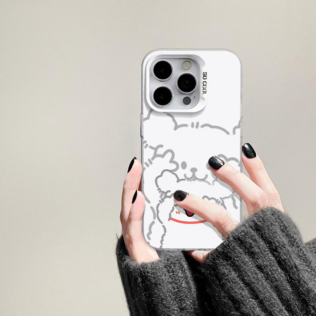 
Couple Biye photo line puppy suitable for Apple 16Promax mobile phone case iPhone17pro14 Xiaomi 15 Huawei mate60p70nova13 Honor 200x100k80reno12