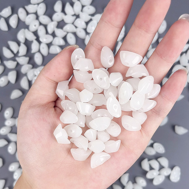 Golden Yuanbao pendant green glazed bracelet imitation jade pendant DIY beaded accessories hand-woven ornaments