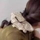 Korean sweet girl chiffon beige white polka dot black bow ribbon large intestine loop hair tiara hair accessories