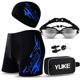 Swimming trunks for men's flat angle large size loose 2025 new anti-embarrassing quick-drying hot spring swimming cap swimming goggles three-piece set