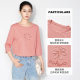 Ma Tiannu 2025 spring and summer new solid color embroidered T-shirt round neck mid-sleeved top stretch versatile casual and fashionable women