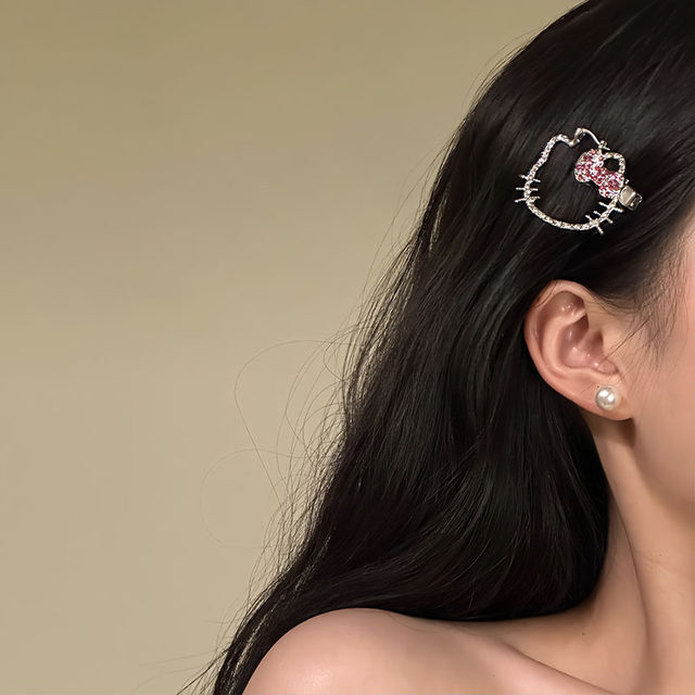 
Sweet rhinestone kt cat hairpin cute hairpin side clip hair accessories side clip hairpin new