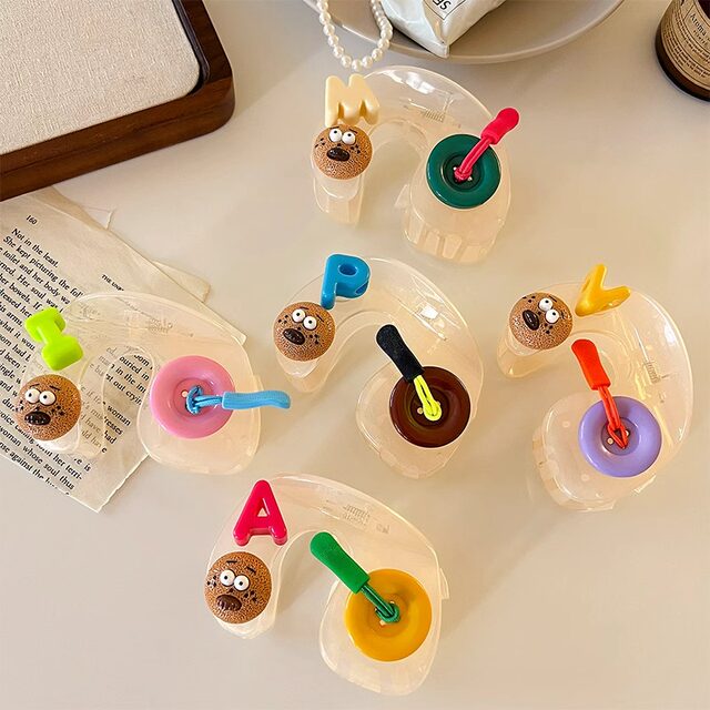 Cheese cookies cute clip female head back personalized hair shark clip headdress cartoon button color hair clip