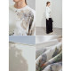 AMII2025 spring new leisure reduction round neck art sense Fanhua letters printing sweater women's loose top