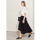 Amii2025 early spring new crepe texture asymmetric flower bud sway skirt for women loose black skirt
