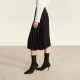 Amii2025 Spring New Commuter Elegant Heavy Industry Pleated A-shaped Pleated Skirt Women's Loose Black Skirt
