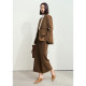 Amii spring high-end commuter style crimping retro metal buckle shoulder pad suit women's suit top