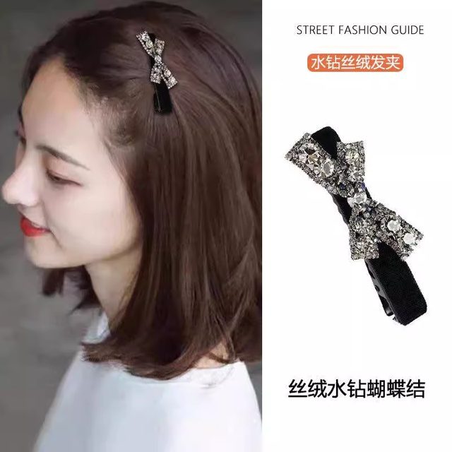 Simple Bow Diamond Duck Both Black Black Velvet and Langua Cyckets Foreer Ferry Ferry Field Fymopcopa hair accessories
