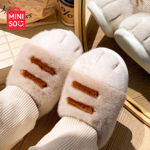
Minso Premium Baotou Cotton Slippers Women's Autumn and Winter Warmth 2025 New Cute Cat Claw Indoor Home Cotton Shoes for Men