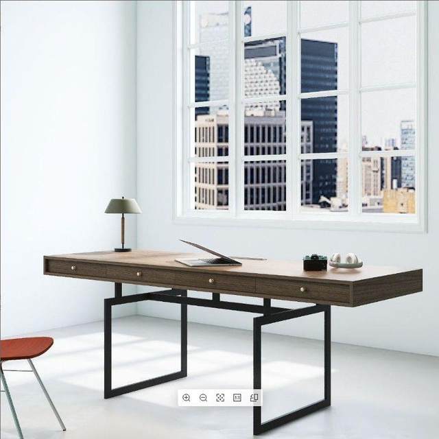 Minimalist solid wood desk modern Nordic design with drawer home ...