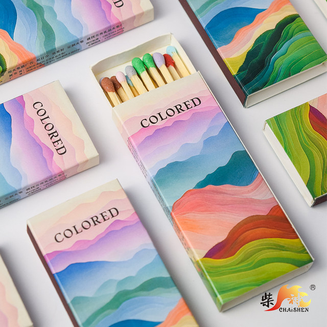 Colorful Danxia safety match aromatherapy candle birthday cake bar hotel restaurant traditional advertising lighting fire and incense