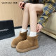 West thick-soled snow boots for women in autumn and winter genuine leather boots Northeast cotton shoes plus velvet thick short boots bread cotton boots
