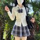 Meow Tai JK waist elastic shirt V -neck short -sleeved slimming shirt is thin, hot girl girl spring and summer white
