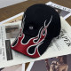 Kanye Kanye's same hat with flame baseball cap showing his face in small summer versatile baseball cap for men and women's personality hip-hop
